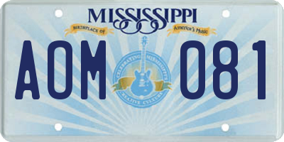 MS license plate AOM081