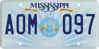 MS license plate AOM097