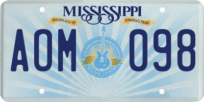 MS license plate AOM098