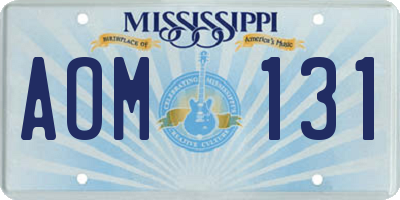 MS license plate AOM131