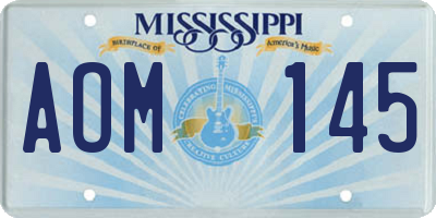 MS license plate AOM145