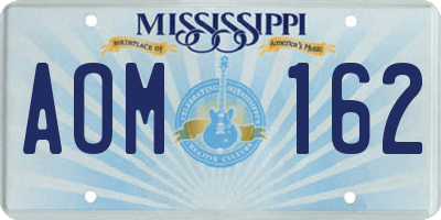 MS license plate AOM162