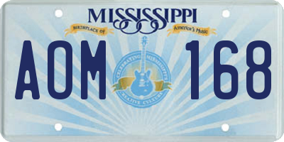 MS license plate AOM168