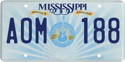 MS license plate AOM188