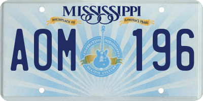 MS license plate AOM196