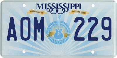 MS license plate AOM229