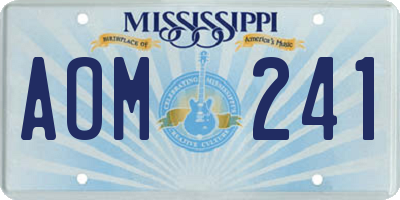 MS license plate AOM241