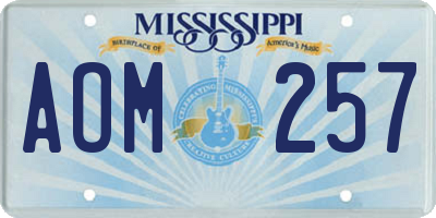 MS license plate AOM257
