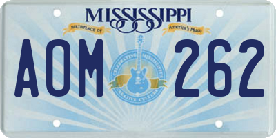 MS license plate AOM262