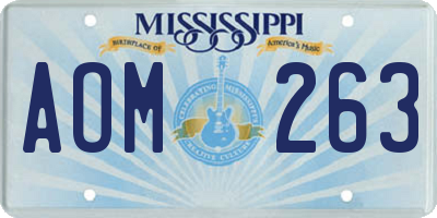 MS license plate AOM263