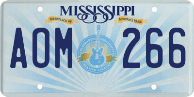 MS license plate AOM266