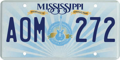 MS license plate AOM272