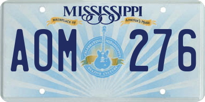 MS license plate AOM276
