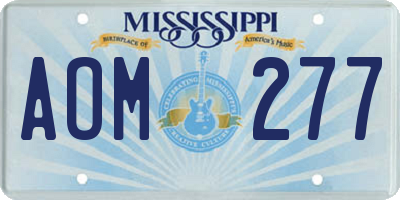 MS license plate AOM277
