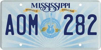 MS license plate AOM282
