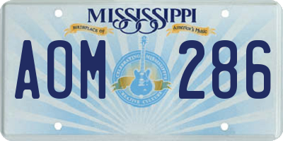 MS license plate AOM286