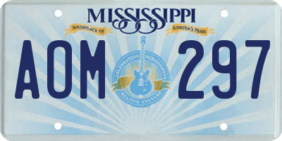 MS license plate AOM297