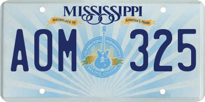 MS license plate AOM325