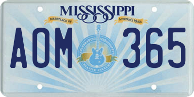 MS license plate AOM365