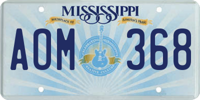 MS license plate AOM368