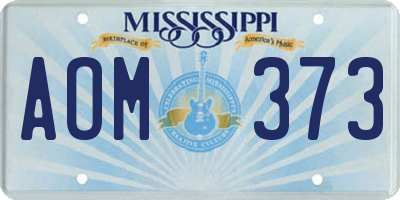 MS license plate AOM373