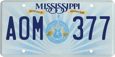 MS license plate AOM377