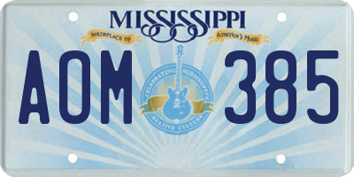 MS license plate AOM385