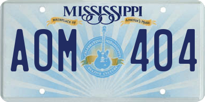 MS license plate AOM404