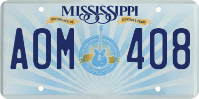MS license plate AOM408