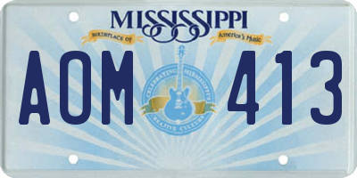 MS license plate AOM413