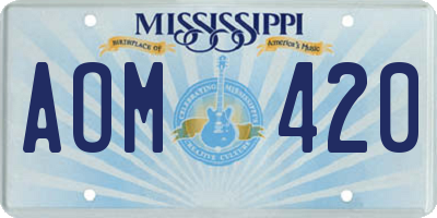 MS license plate AOM420
