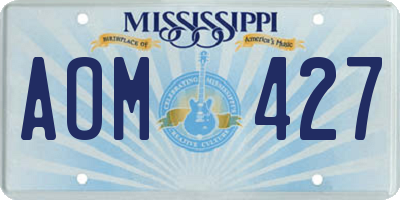 MS license plate AOM427