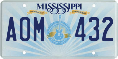 MS license plate AOM432