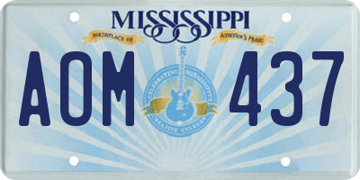 MS license plate AOM437