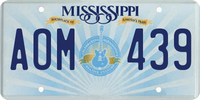 MS license plate AOM439