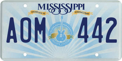 MS license plate AOM442