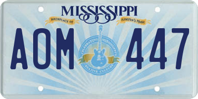 MS license plate AOM447