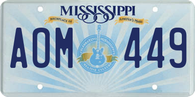 MS license plate AOM449