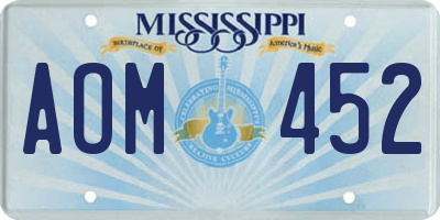 MS license plate AOM452