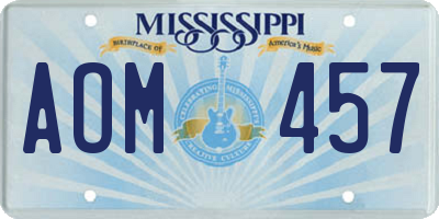 MS license plate AOM457