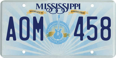 MS license plate AOM458