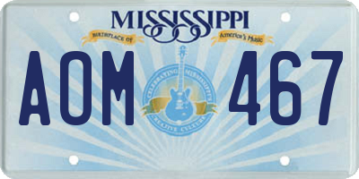 MS license plate AOM467