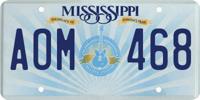 MS license plate AOM468