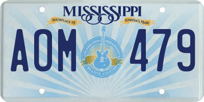 MS license plate AOM479