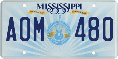 MS license plate AOM480