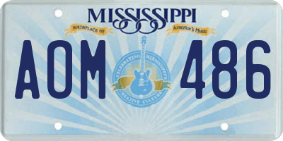 MS license plate AOM486