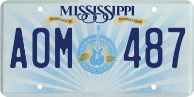 MS license plate AOM487