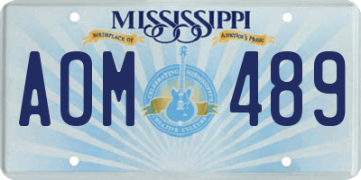 MS license plate AOM489