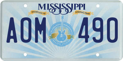 MS license plate AOM490