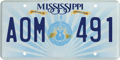 MS license plate AOM491